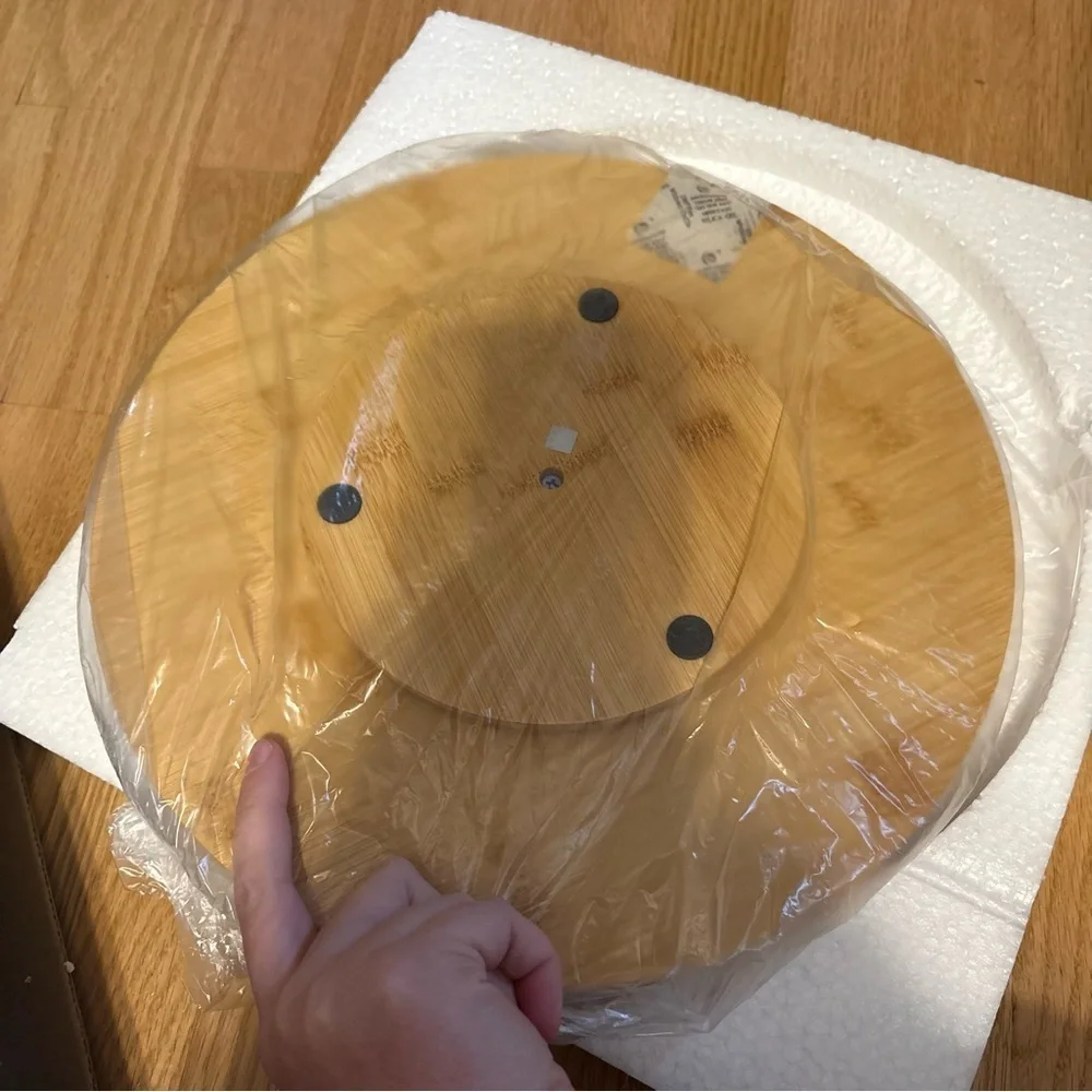 Cowboys Bamboo Cutting Board Lazy Susan Spinning Circle Wood Charcuterie NEW